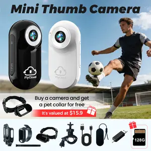 flycloud A100 Mini Magnetic Thumb Camera 1080P HD 128GB with Display Screen Vertical Horizontal Shooting TF Card Full Accessories for POV Vlog Hiking Climbing Cycling Pet View Parent-Child Life Outdoor Adventure