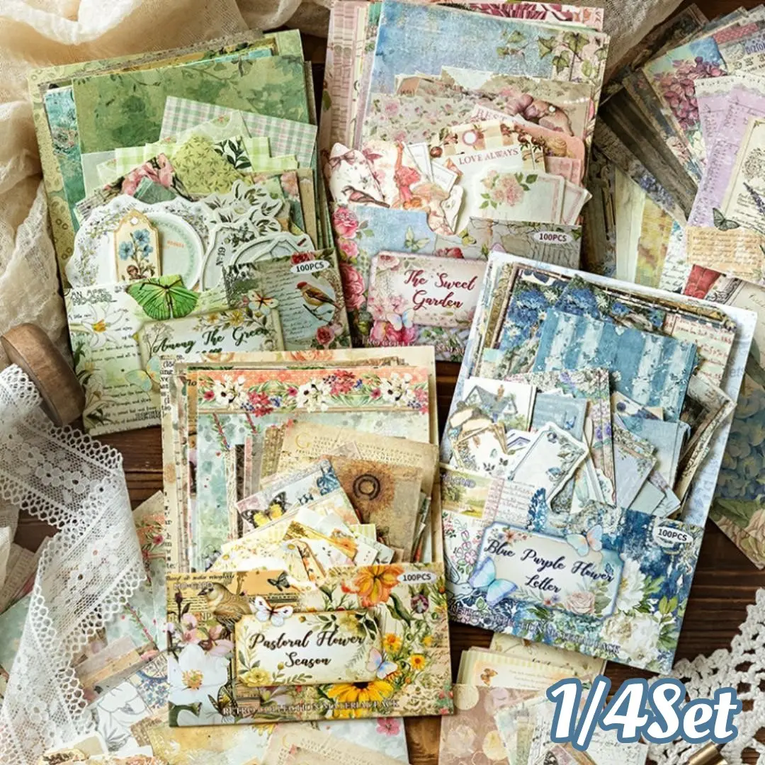 100 Pcs/Set Vintage Farmhouse Sticker Pack, Light Post Office Design Sticky Notes, DIY Decorative Craft Stickers, DIY Crafts Stickers for Scrapbooking, Journaling, Gift Wrapping, Junk Journaling Supplies