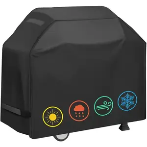 Grill Cover, Waterproof BBQ Grill Cover, 58 inch Rip-Proof and Anti-UV Barbecue Gas Grill Cover Compatible for Weber Char-Broil Nexgrill Grills and More