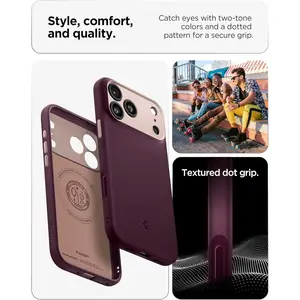 Spigen for iPhone 17 Pro Max Case, Nano Pop MagFit [TPU Covered Camera Control] [Compatible with MagSafe] - Burgundy Bean
