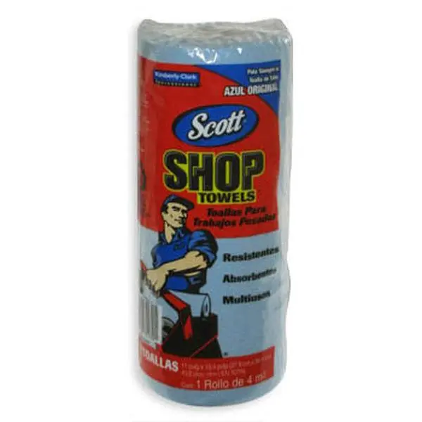 Scott Paper Shop Towels - Blue, Absorbent Thick Cleaning Cloths for Home Care Tasks, Handling Large Spills, Prepping Surfaces with Solvents
