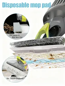 Shark 48 Pack Vacmop Replacement Mop Pad Compatible with VM250 VM251 VM252 VM200 VC205 QM250 VM190 VM200P12 VMP30 Disposable for Hard Floor Cleaning