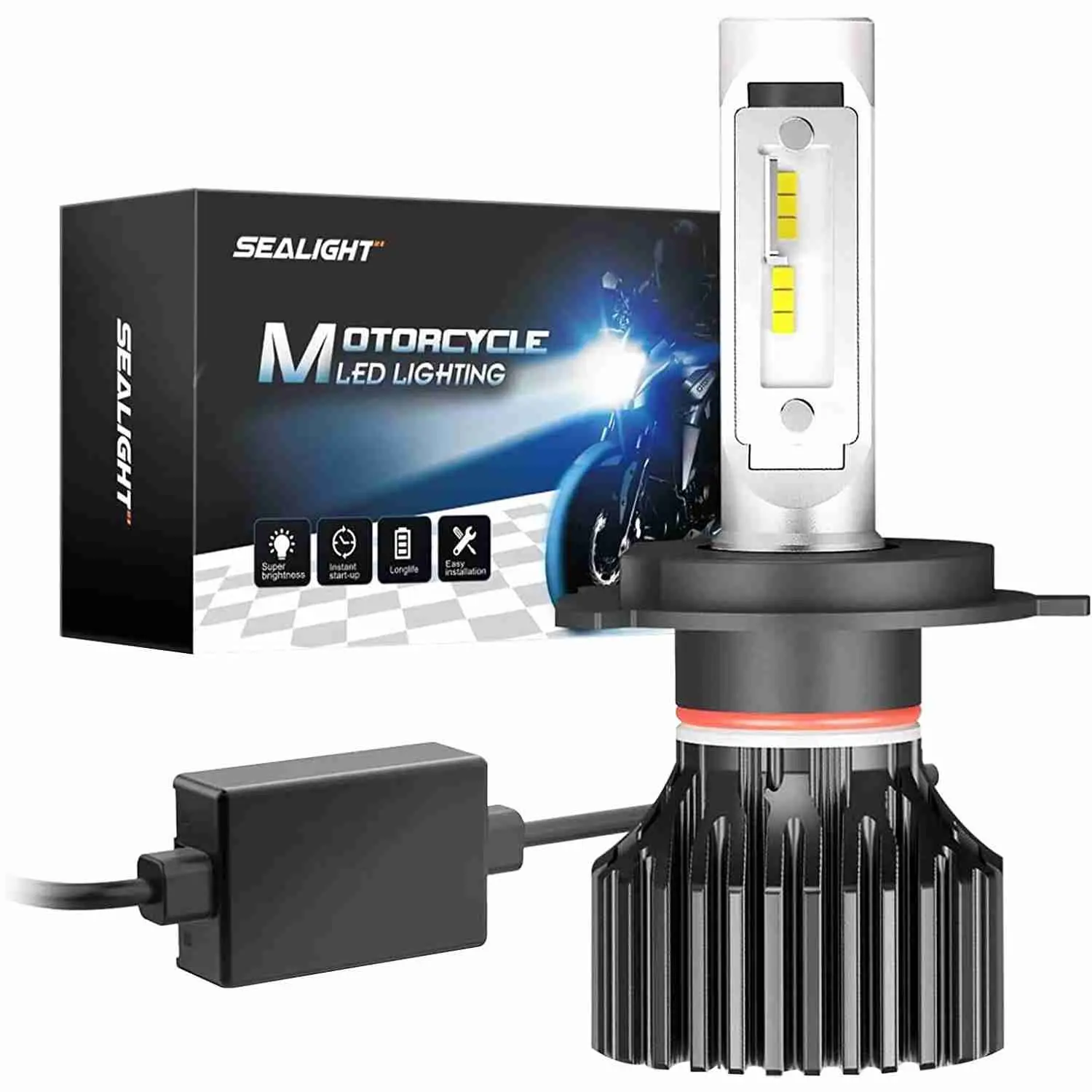 2017 Ducati Scrambler Sixty2 9003/H4/HB2 15W 6000K White IP67 LED Motorcycle Headlight Bulb 2PCS SEALIGHT X1