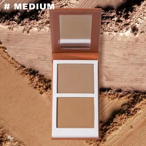 2 Color Contouring Palette, 1 Count Long-lasting Matte Bronzer Palette, Cheek Contour Press Powder, Makeup Gift for Women, Daily Makeup, Matte Buildable Contour, Contour Powders