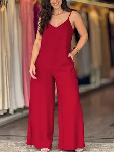 Women's Casual One-Piece Dress Pantsuit Overalls, Elegant Long Sleeve Lapel Neckline, Comfortable Fit for Daily Wear & Office Use, Everyday, Stylish Overalls
