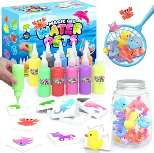 【Deals For You Days】Magic Water Elf Toy Kit – Squishies for Kids, 20 Gels & Molds, Magic Gel Water Pets Sensory DIY Craft Kit, Party Favors & Gifts for Kids Ages 3+