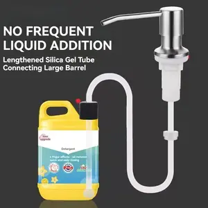 Sink Soap Dispenser Extension Tube Kit with 2 Upgraded Check Valve, Powerful Suction, 47" Under Counter Soap Dispenser Tube for Kitchen Sink, Never Fill The Little Bottle Again