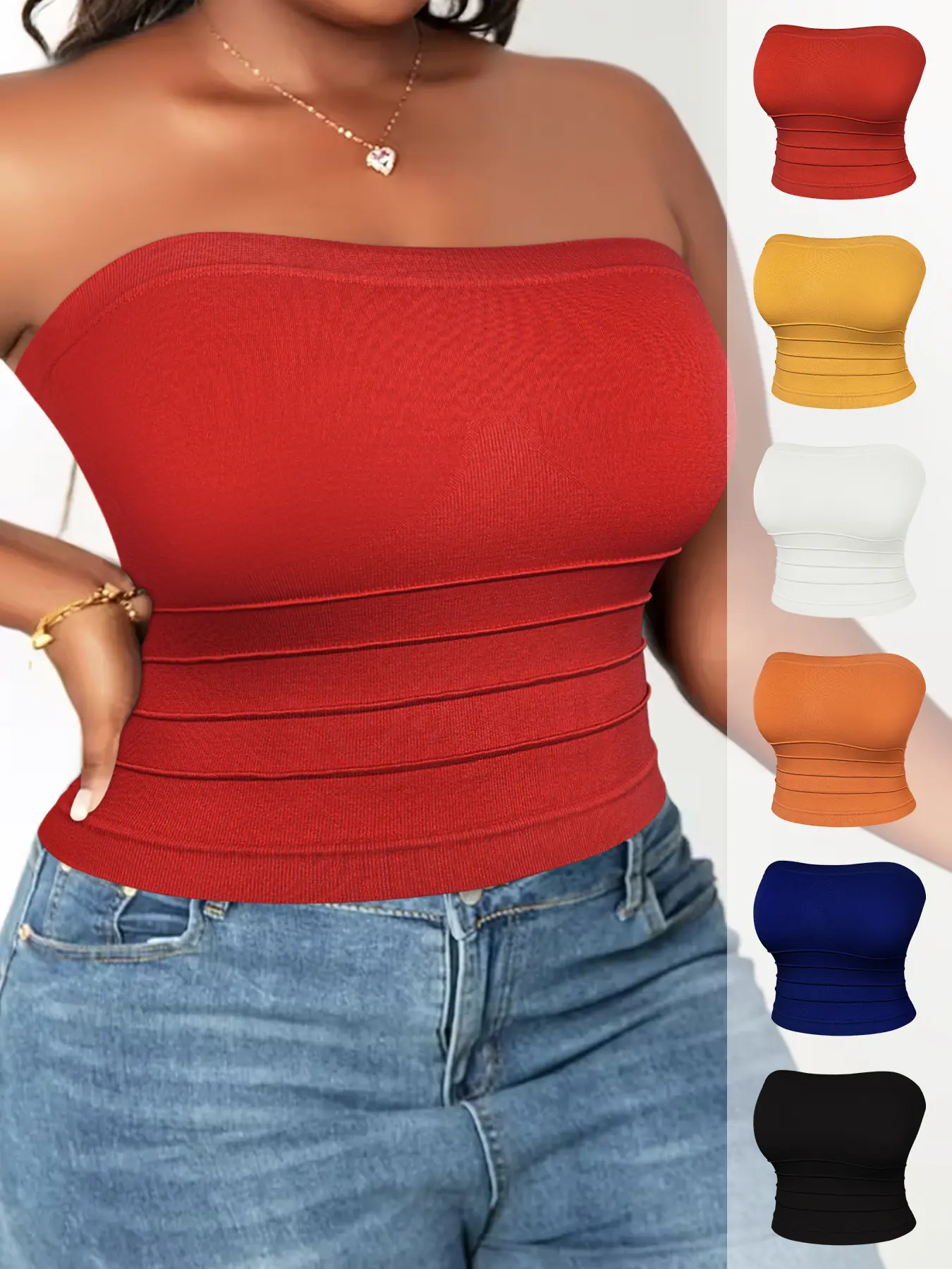 Women's Plus Size Basic Waist-Defining Shaping Camisole Tops (6-Pack) - Fabric, Comfortable, Breathable, High-Stretch, Slimming Fit - Suitable for Office, Everyday Casual Wear, Shapewear, Sports Clothes, Activewear