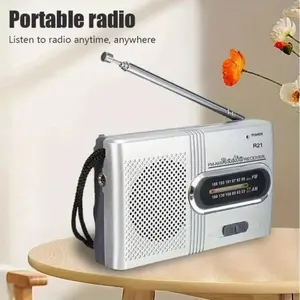 Emergency Pocket Mini Radio Speaker Battery Operated Radio Receiver Best Player for Senior Home Walking 3.5MM Headphones Handheld Lightweight Ultra Thin Portable Radio