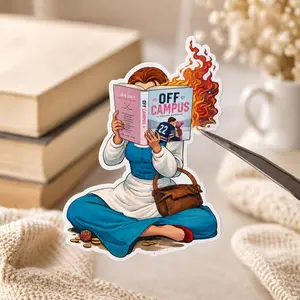 Off Campus BookTok Sticker, Princess Reading Book Sticker, Ice Hockey Romance