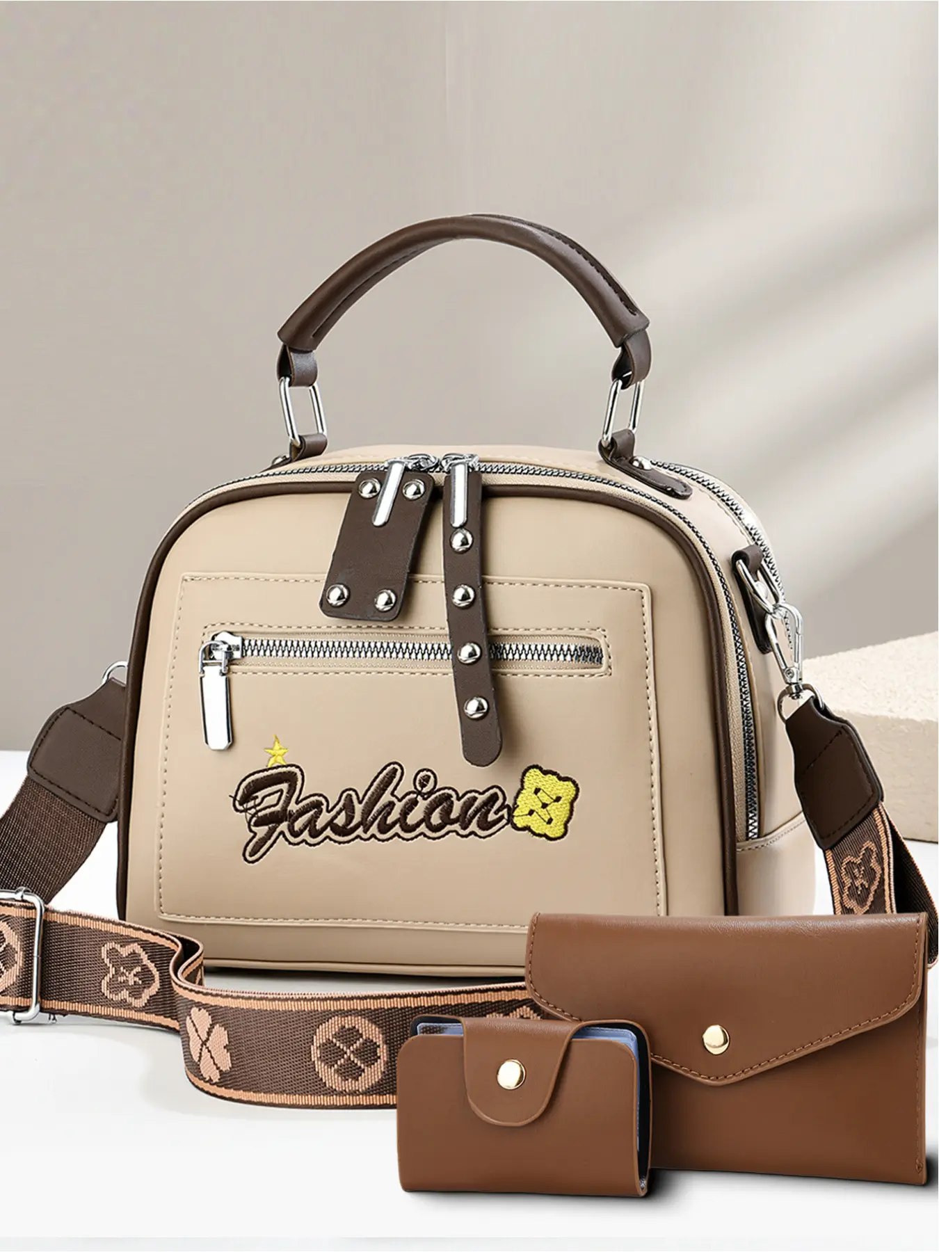 Fashionable and compact, this Handbag Wallet Set has a chic and versatile look, Fashionable Purse Handbag, perfect for moms and working women, Bags and Accessories