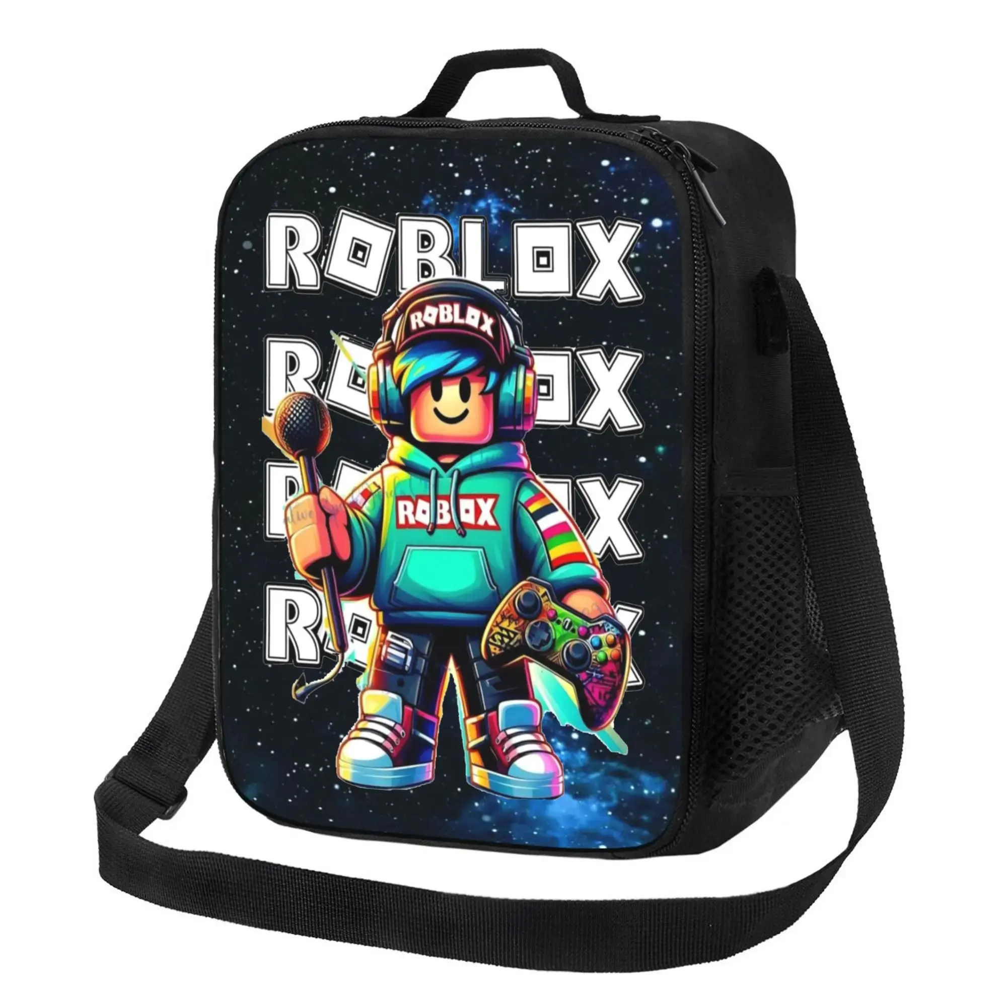 Roblox Lunch Bag Box for Women Men Students Reusable Thermal Cooler Bag for Work School Travel Picnic Beach Outdoor
