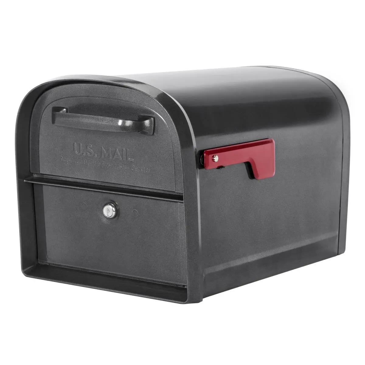 212 MAIN Architectural Outdoor Post Mount Mailbox - Pewter Finish, Extra Large Capacity, 360-Degree Locking Mechanism, Dual Locks