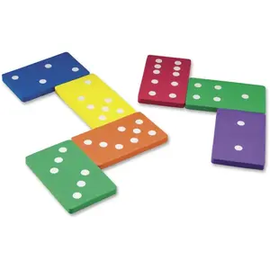 Learning Resources Jumbo Foam Dominoes Set - 28-Piece Multi-Color Early Learning Tool for Math Skills Development, Ages 5+