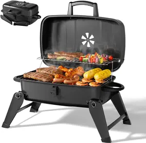 MASTER COOK Portable Charcoal/Gas Grill Foldable Lightweight BBQ with Adjustable Air Vent 330 sq in Cooking Area for Outdoor RV Camping Patio Tailgating Travel