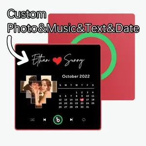 【Customization】Custom Music Fridge Magnet with Colorful with Frame Personalized Love Calendar Fridge Magnet with Photo Unique Gift for Couple New 4.0 Upgrade