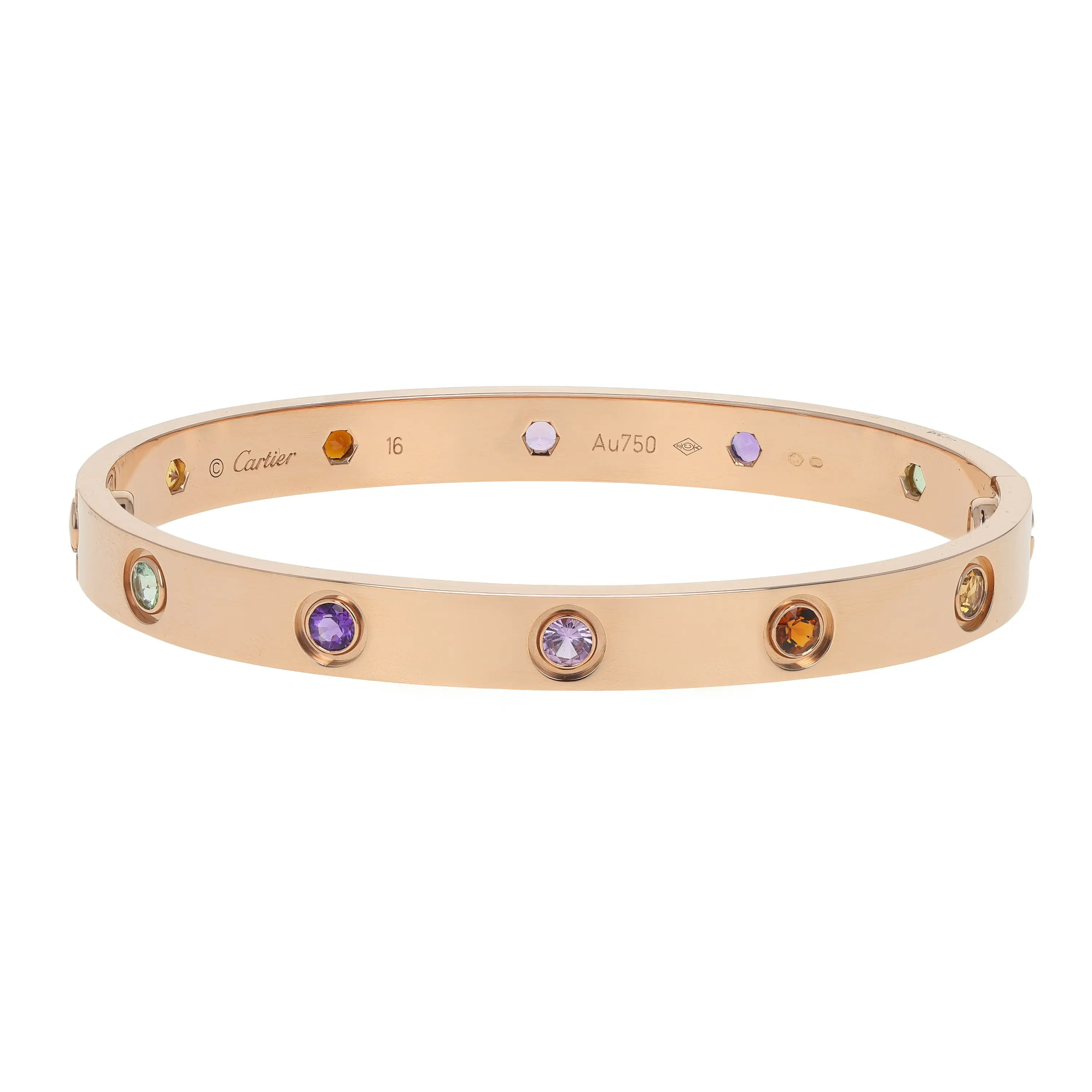 Pre-owned Cartier Love Bangle Bracelet Size 16