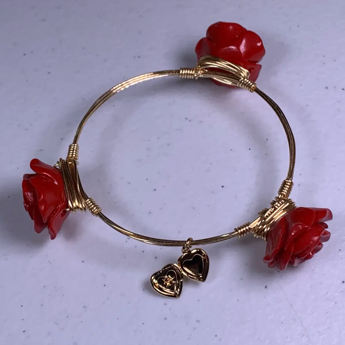 Red Rose Bangle - Fashion Accessory for Women