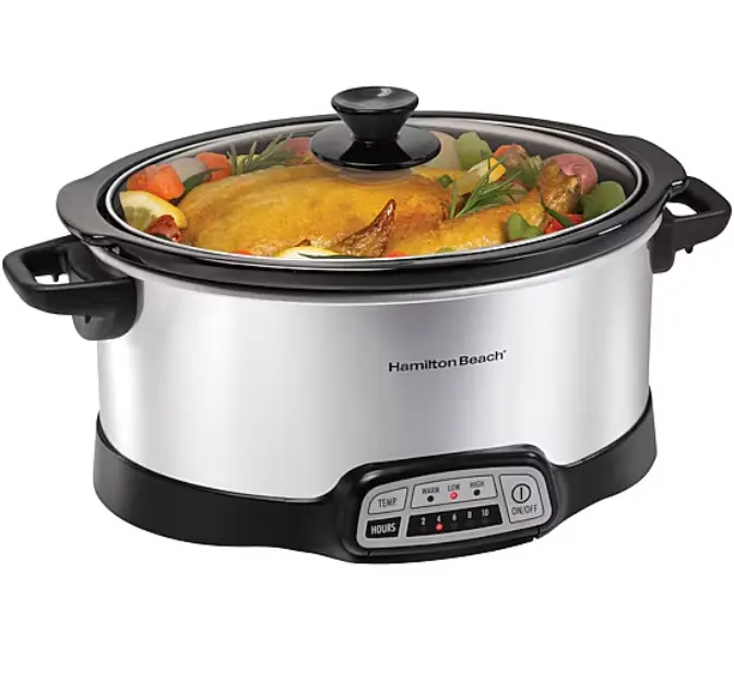 Hamilton Beach Slow Cooker 7 Qt, Programmable Crock Pot, Oval Cooker, Digital Control Slow Cooker, Large Cooking Pot, Kitchen Cooker, Home Kitchen Appliance, Family Meal Cooker, Easy Serve, Everyday Cooking, Durable Design