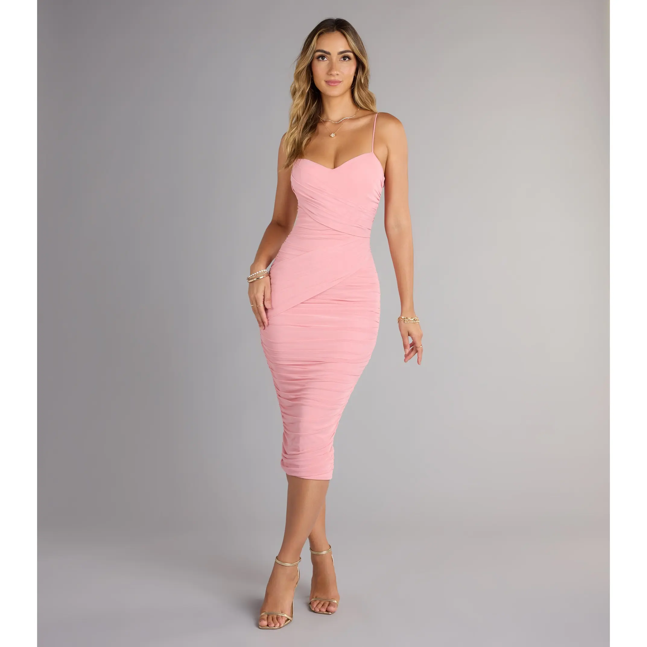 Serving Sultry Vibes Mesh Midi Dress