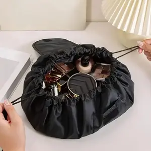 1 pc drawstring cosmetic bag Portable cosmetics For travel Daily use Travel cosmetics organizer Portable and durable Handheld cosmetic pouch Makeup Pouch Travel Essentials