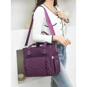 Solid Color Lunch Bag, Large Capacity Shoulder Bag for Women & Men, Waterproof for Work & School & Travel, Durable Lunch Bags