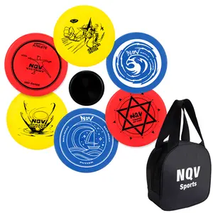 NQV Sports Disc Golf Set with Bag - 6 Exclusive Prints, 6 Flying Discs & Mini Disc, Portable Handbag, Perfect for Beginners, Outdoor Activities #TikTokShopBlackFriday