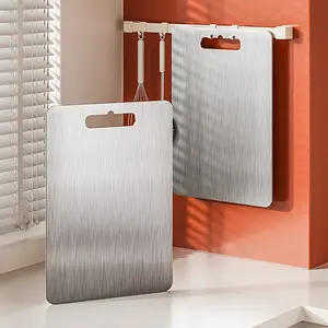 Easy Clean High-Quality Stainless Steel Cutting Board, Dishwasher Safe, Dual-Sided, Kitchen and Outdoor Camping Food Grade Safety Tool