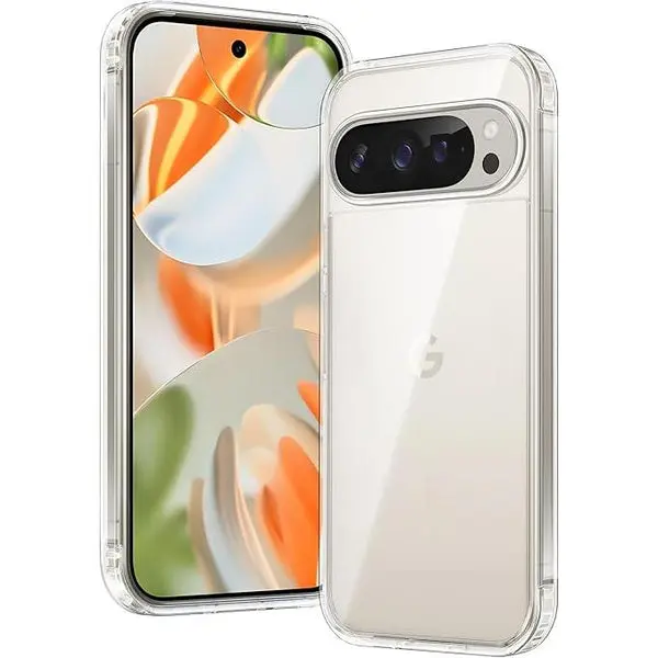 Entronix Case for Google Pixel 10/9/8/7 Pro XL - Transparent Clear Bumper Cover, Protective Smartphone Accessories Shockproof Dustproof Protection