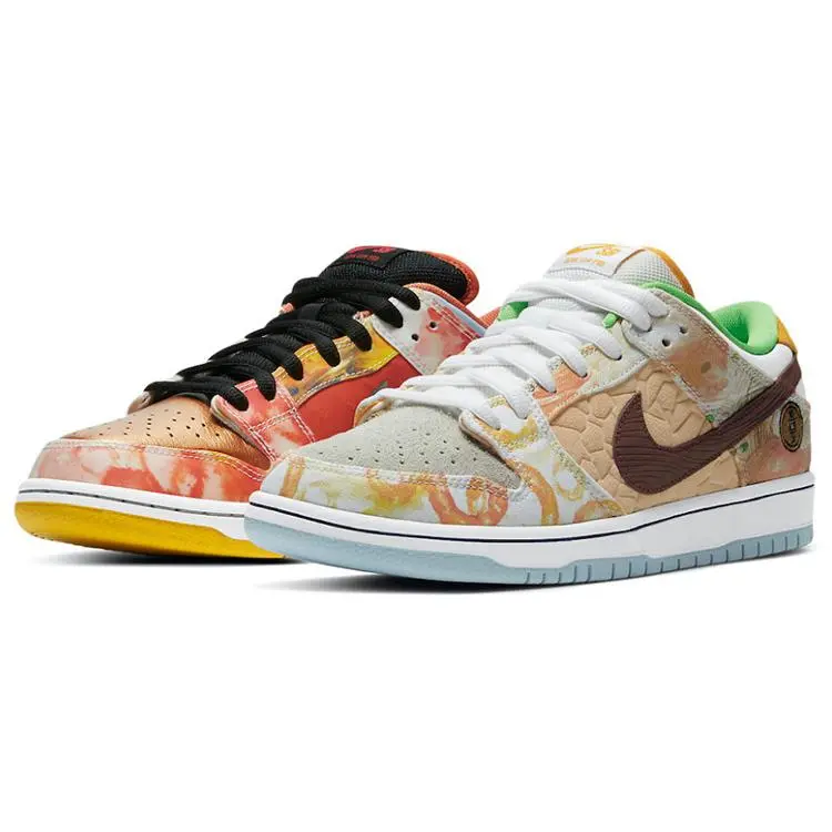 Nike Dunk Low Pro SB 'Street Hawker' x Jason Deng Men's Striped Street Skating Skateboarding Trainer Sneaker - Bold Colorways, Durable Construction, True to Size, Urban Wear, US M 5, All-Season Casual Footwear, Multi-Color