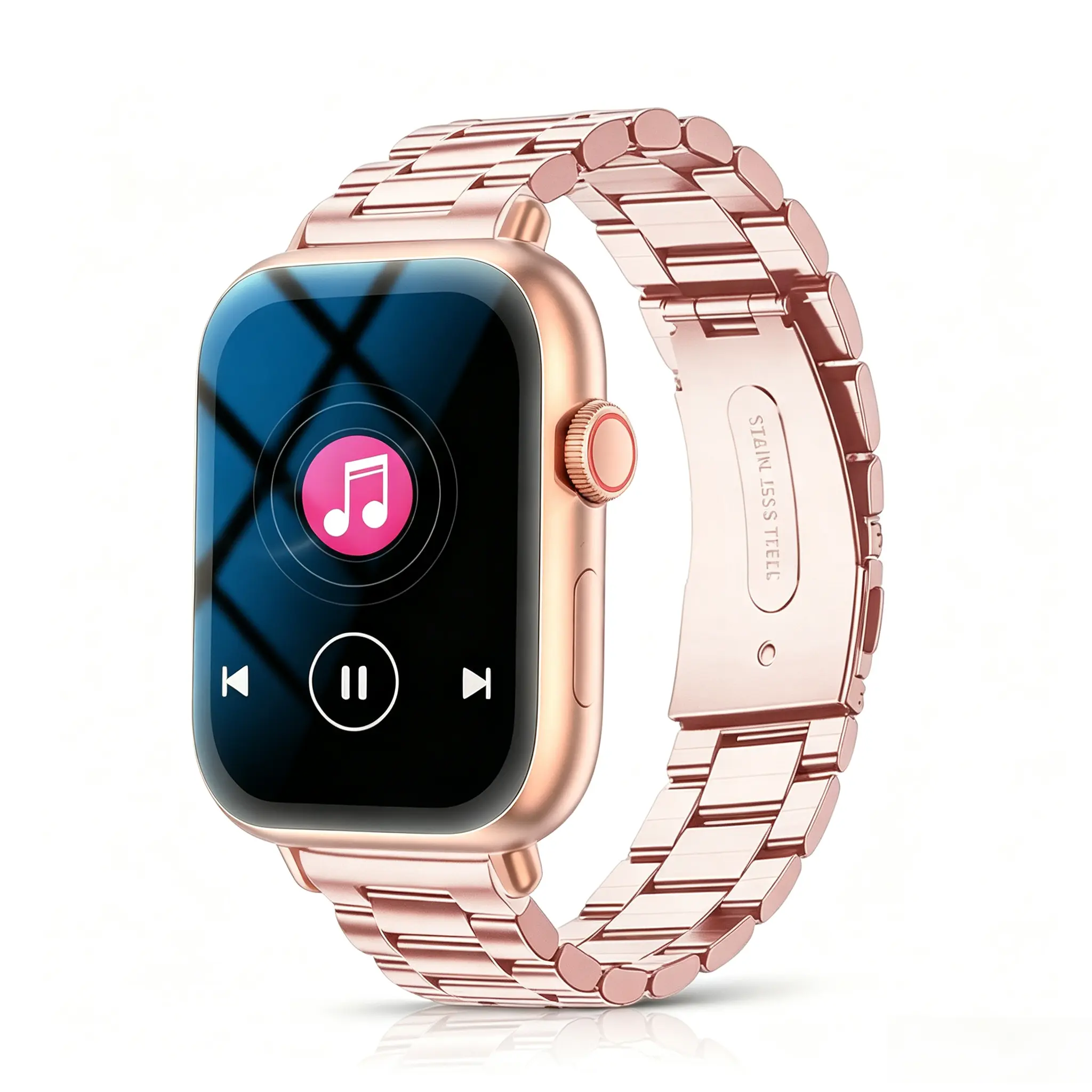 Wireless Smartwatch with Silicone Strap - Music Control, Remote Camera Shutter, Real-Time Weather Forecasts, Multiple Freely Switchable Sports Modes, Various Watch Faces (for Smart & Wearable Devices)