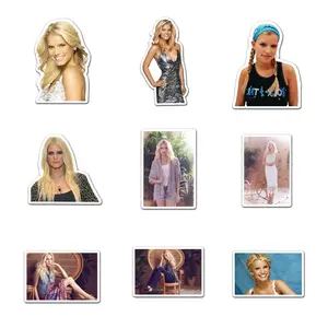 Jessica Simpson Pack 9 PCS Sticker Vinyl, Music Car Wall Kid Phone Book Stickers, Funny Sticker Decal Decor