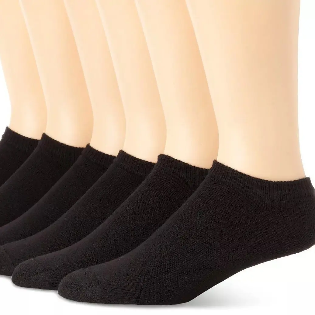 Hanes Men 6 Pairs No Show Socks Comfy , Size 6-12 Plain Human affordable socks Day Work Cushioned Solid Patchwork Fabric Menswear   crew Soft Beige