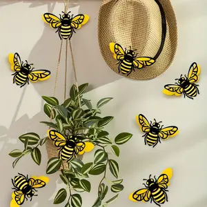Set of 6 3D Bee Decorative Stickers, DIY Home Decoration, Realistic Bee Decals, Graphic Decal, Double Layer Bees, Ca Prop 65 Compliant