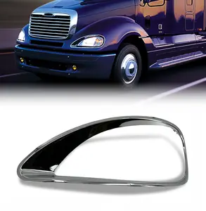 Torque Driver Left Side Chrome Headlight Bezel Trim Replacement for 2001-2022 Freightliner Columbia semi Trucks Models Assembly DOT SAE Approved LH (TR592-L)