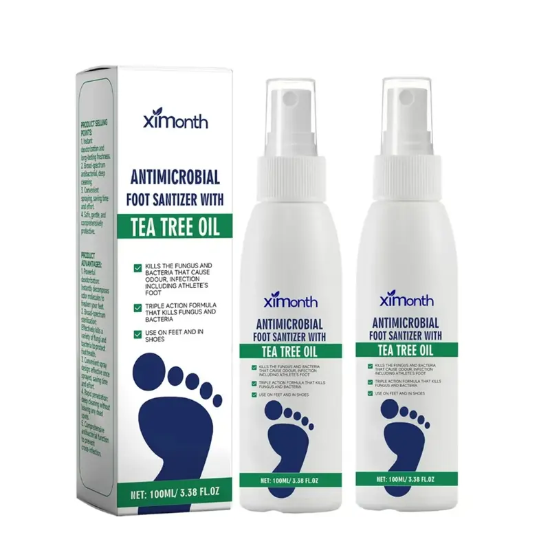 【Buy 1 Get 1】Foot Spray with Tea Tree Oil, Foot Care Dry Feet Plantar Moisturizing Deodorant, Advanced Foot and Nail Spray Oil Foot Spray with Comfort healthy depies antifungal fight odor