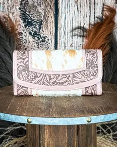 Canyon Ridge Hide Wristlet Wallet in Pink by Montana West