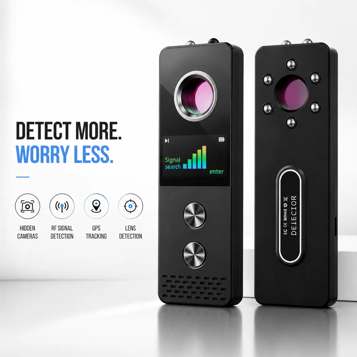 Hidden Camera Detector & Insect Detector Hidden Device Detector for Hidden Cameras, GPS Trackers, Listening Devices and Bugs, Privacy Tool for Hotels, Offices, Airbnb, Bathrooms Electronic Gadgets Safety