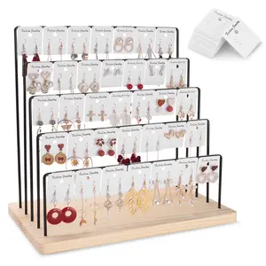 Earring Display Stand for Selling, Earring Rack Display Holder with 40 Earring Cards, 5 Tiers Jewelry Display for Vendors Organiser