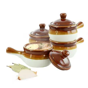 Elama 4 Piece Long Handle 15 Ounce French OnionSoup Bowl Set