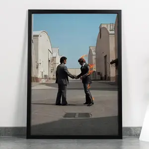 Classic Rock-Inspired Poster, “Wish You Were Here” Style Wall Art, Vintage Music Print, High-Resolution