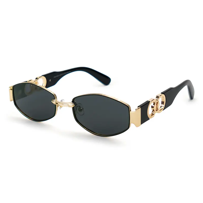 High-Quality Fashion Polarized Sunglasses Trendy Beach Eyewear  for Women | Oval Gold Frame + Black-Brown Gradient Lenses | Stylish for Daily, Travel & Party - SM0101