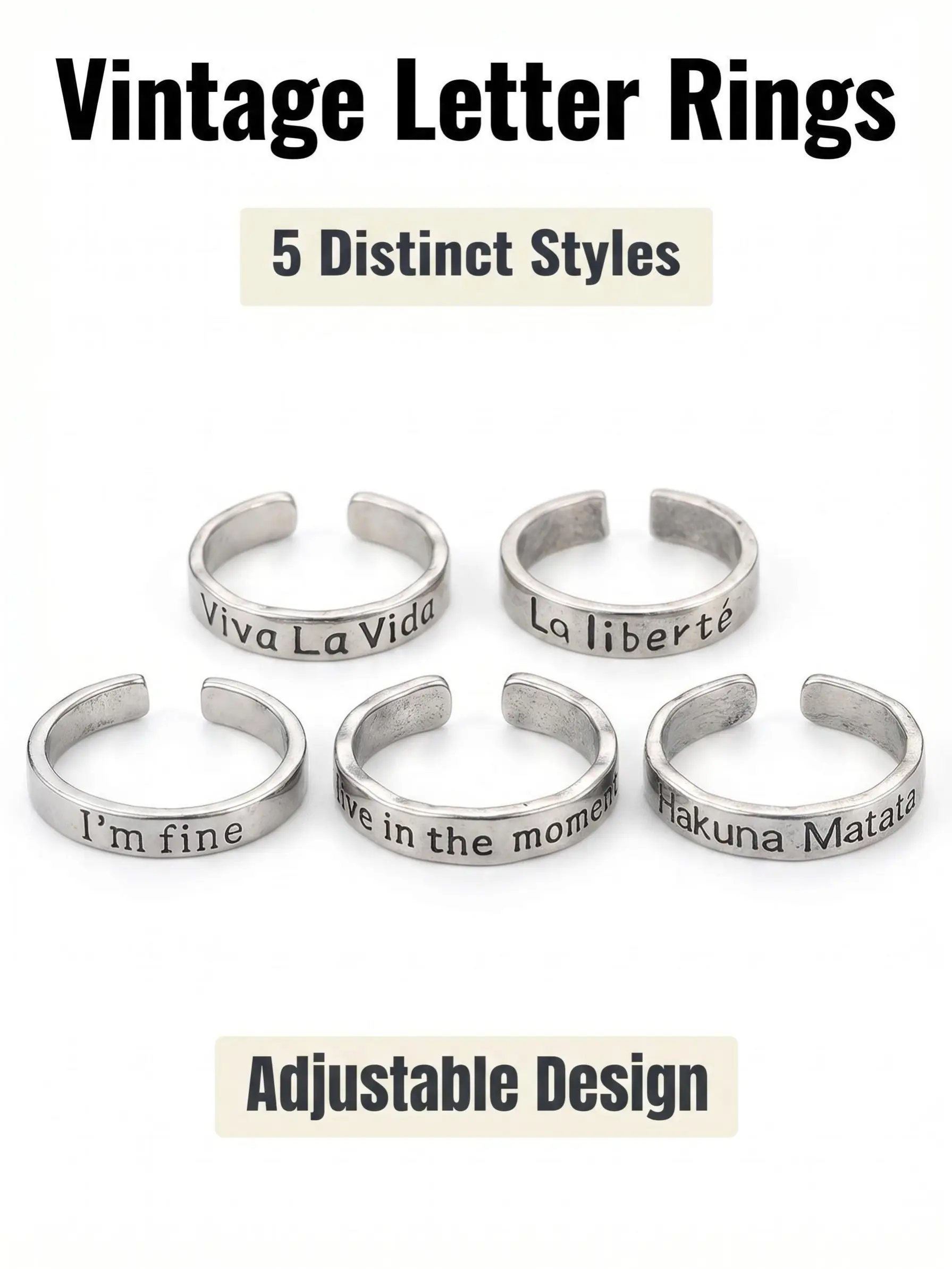 Customizable Engraved Letter Open Ring, Adjustable Unisex Daily Wear Jewelry, Personalized Gift Accessory for Men and Women