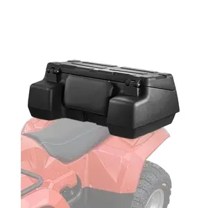 Summervibes VEVOR ATV Rear Storage Box, 95L ATV Rear Cargo Box with Padded Backrest, Waterproof LLDPE and Lockable Gear Storage Box Fit Most ATVs with Rear Rack, Compatible with ATV, UTV, Can-Am Vehicles