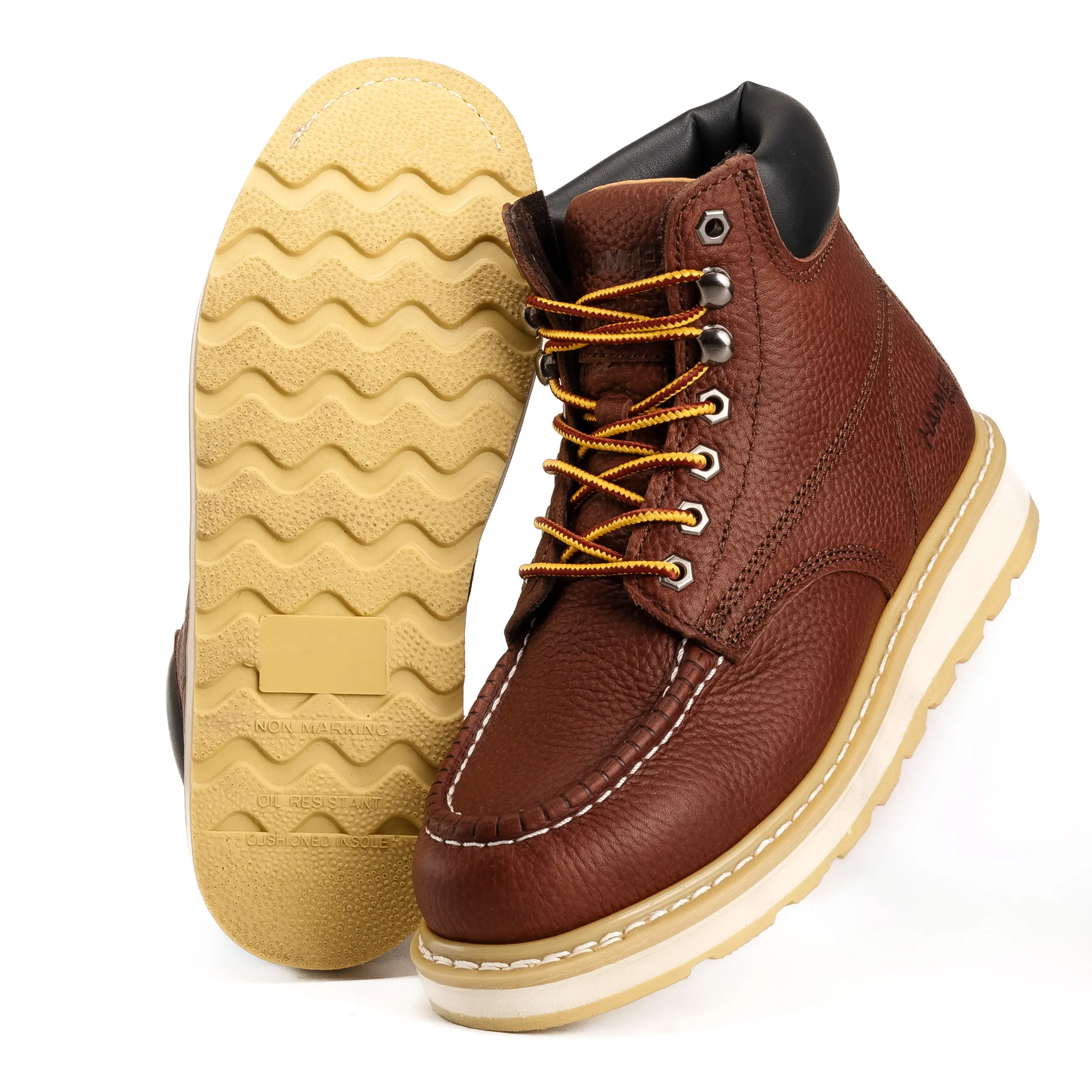 HM347 Hunter Moc Toe Work Boot Full Grain Leather Oil and Water Resistant