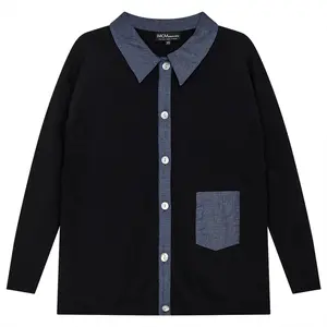 Maternity Rib Knit Color Blocked Jacket