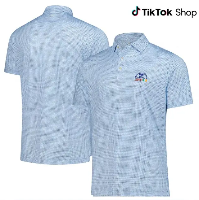 Over Print Men's 2025 Walker Cup Peter Millar Blue Performance Jersey Polo