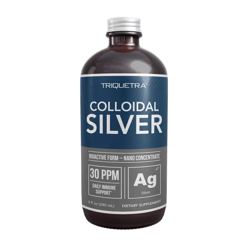 Colloidal Silver Liquid Supplement - 99.99% Pure, 30 PPM Concentration, Immune Support - Vegan, GMO-Free, Allergen-Free - Glass Bottle