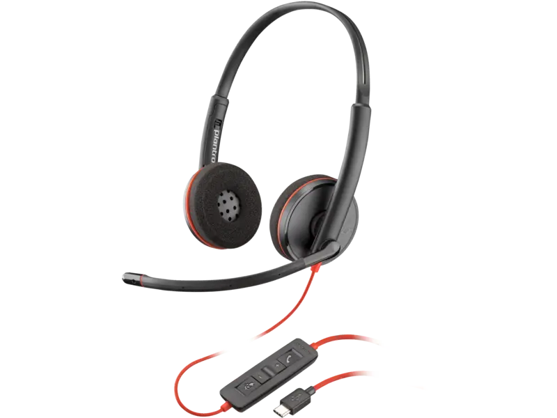 Hewlett-Packard 8X228A6 Poly Blackwire 3220 Stereo USB-C Headset Plus USB-C-A Adapter
