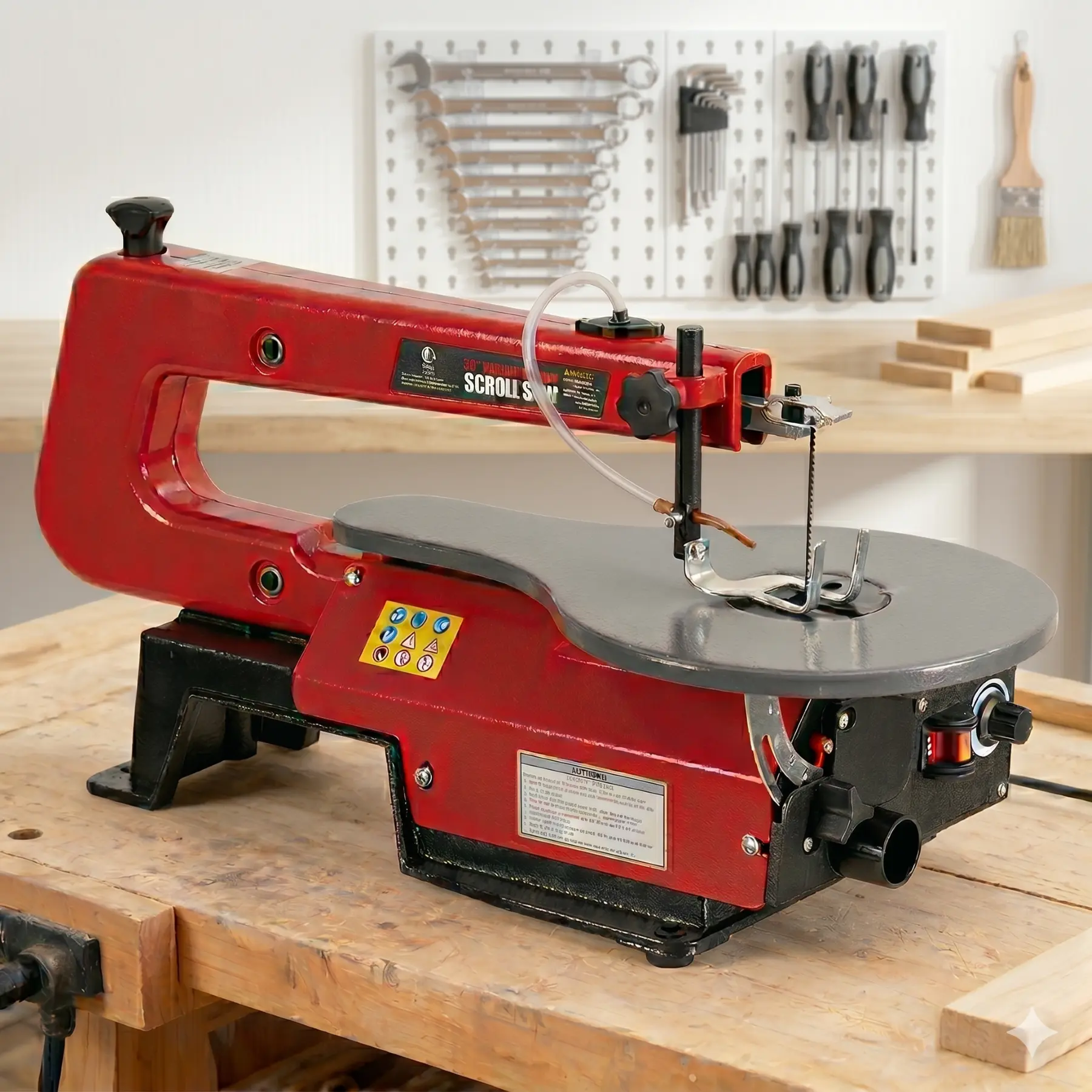 【GARVEE】16-Inch Variable Speed Electric Scroll Saw with Extra-Large Adjustable Tilting Table, LED Light, Saw Blades, Tool Box & Tool Kit – Ideal for Woodworking, Acrylic Precision Craft Cuts